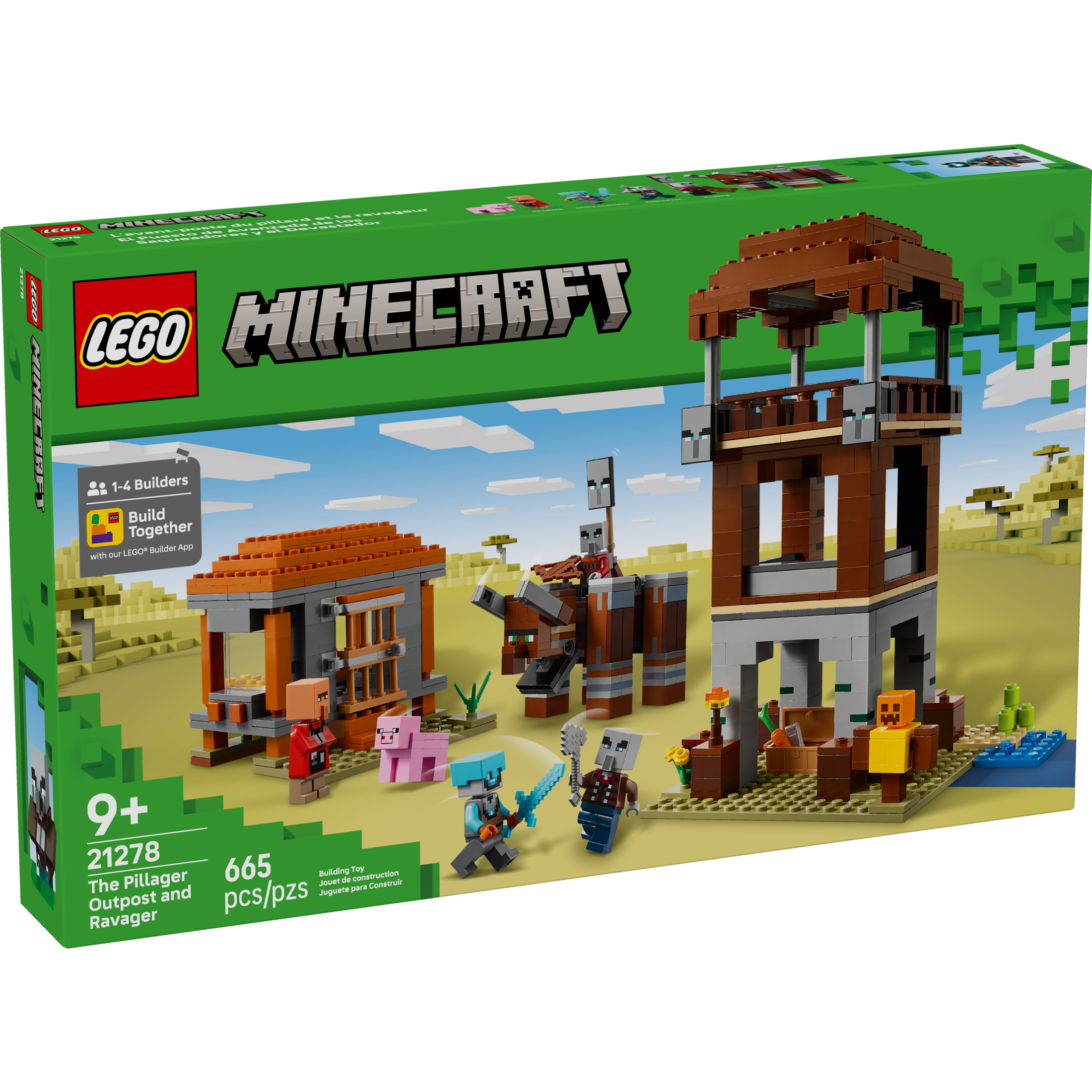 LEGO Minecraft El Puesto Avanzado del Saqueador y el Ravager - Juguete de Construcción de Videojuego para Niños, Niñas y Niños, Mayores de 9 Años - Incluye Centinela Espacial y 3 Minifiguras - Idea de Regalo para Gamers - 21278 2