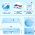thumbnail image 2 of Paquete de 3 Recipientes Reutilizables de Silicona con Tapa para Refrigerios, con Compartimentos Dobles, para Aderezos de Ensalada., 2 of 5