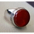 thumbnail image 4 of Red Onyx Mens Ring, Natural Red Onyx Gents Ring, Designer Silver Jewelry, 925 Silver Ring, Birthday Gift, Heavy Mens Ring, Arabic Design, Ottoman Style Ring, Christmas, Turkey Mens Signet Ring, 4 of 6