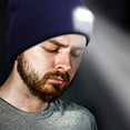 thumbnail image 2 of Morttic Unisex Knitted Beanie With Light ,Winter Warm Cuffed Beanie Cap Built-In 5 LED Flashlight Men Women Outdoor Headlamp Hat for Hiking ,Camping ,Running (Dark Blue), 2 of 7