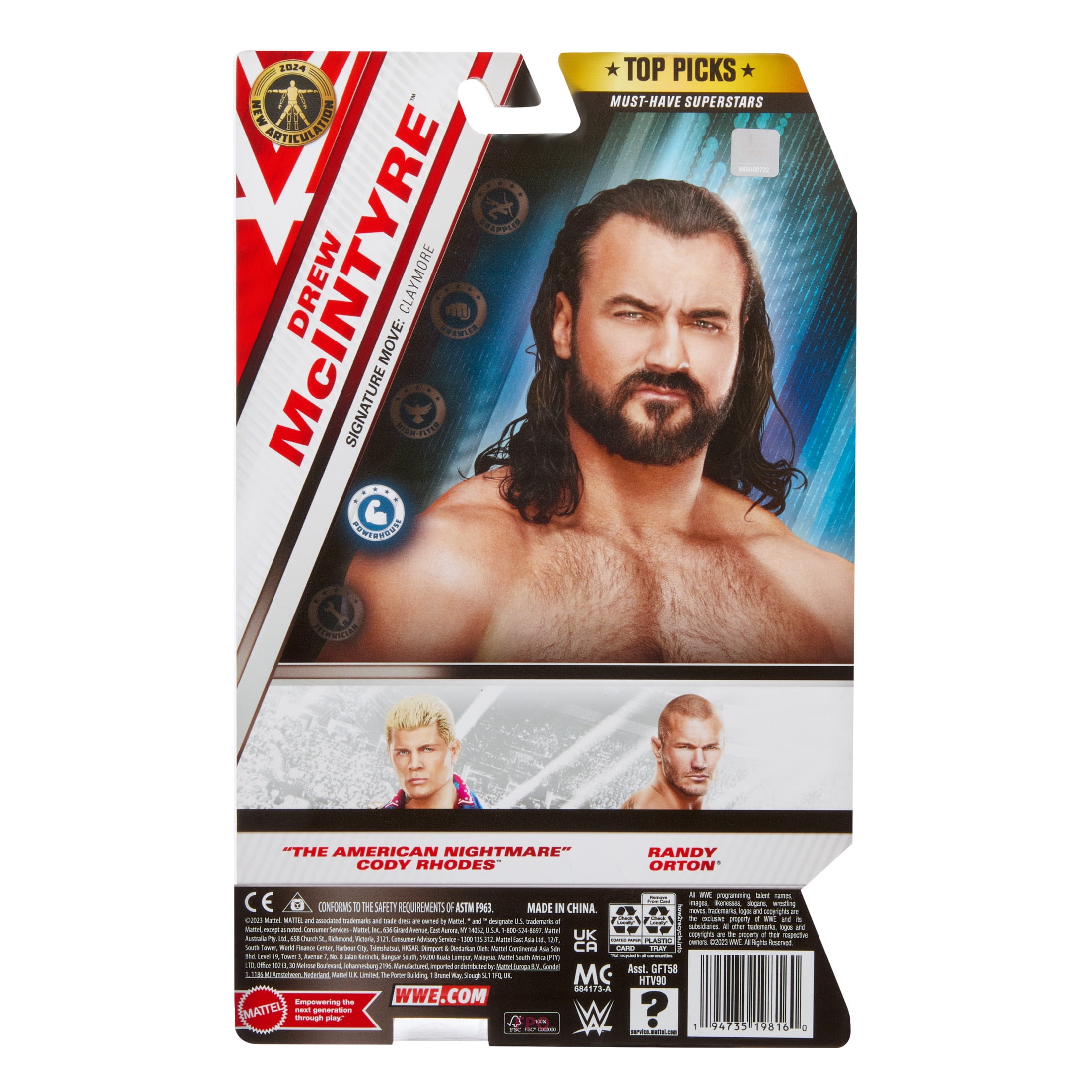 WWE Top Picks Drew McIntyre Action Figure, 6-inch Collectible Superstar with Articulation & Life-Like Look