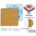 thumbnail image 4 of Inkdotpot Set of 6 Drink Coasters Easy Clean 4-inch SquareCoastersCork Base-Reusable- Quotes, 4 of 8