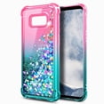thumbnail image 3 of Nagebee Phone Case Compatible for Samsung Galaxy S8 Case Sparkle Glitter Liquid Bling Women Cute Cover (Pink/Aqua), 3 of 5