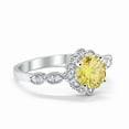 thumbnail image 2 of Floral Art Wedding Bridal Ring Yellow Cubic Zirconia 925 Sterling Silver size 4, 2 of 3