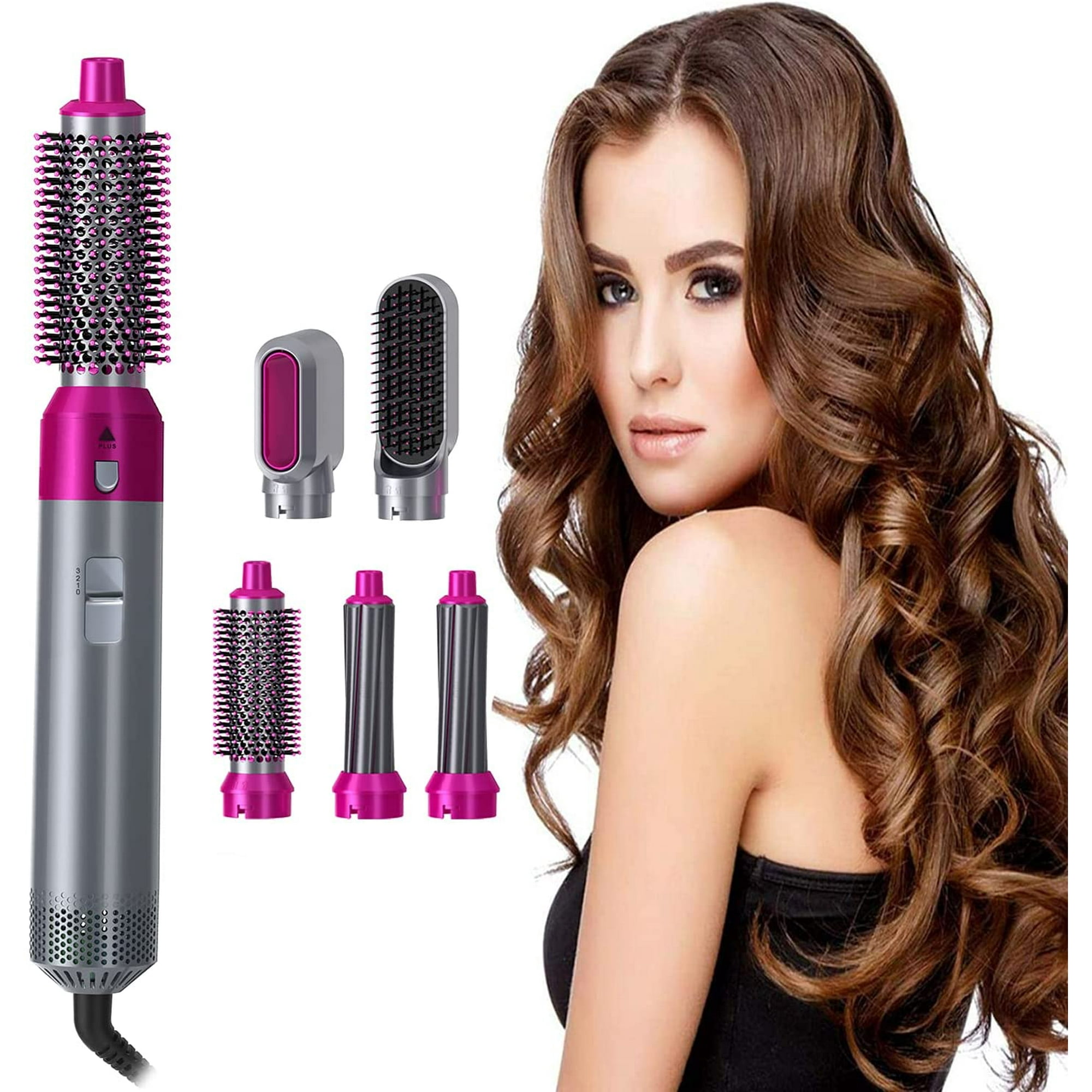Wgthhk Hair Curler Set 5 In1 Multi Functional Curling Straightening Hair Style Comb Straightener Electric Air Curler Iron Comb