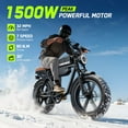 thumbnail image 2 of HOVSCO Electric Bike, Peak 1500W Motor E Mountain Bike, 20" Fat Tire, 48V/25AH+15Ah Dual Battery UL2849, Suit for 15-55 Years, 2 of 5