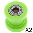 thumbnail image 1 of Colaxi 2xMotorcycle 10mm Chain Roller Pulley Tensioner Wheel Guide for Cars Green 2 Pcs, 1 of 6
