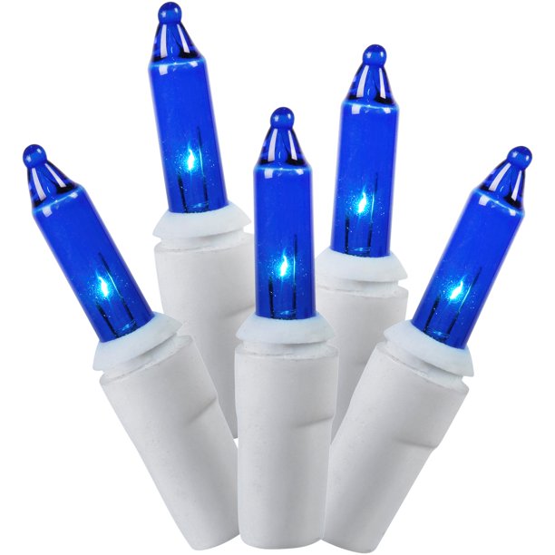 Holiday Time 10 ft. 300 Blue High Density Icicle Lights, White Wire