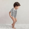 thumbnail image 4 of Xecao Black White Halloween Pattern Baby Climbing Bodysuit Short Sleeve Onesie Unisex 0-12 Months Baby Shirt Newborn Outfits Crotch snap design-9M, 4 of 6