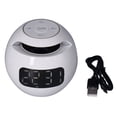 thumbnail image 1 of Altavoz despertador multifuncional Bluetooth 5,0, altavoz inalámbrico portátil con forma de bola recargable con reloj para dormitorio y oficina, 1 of 8
