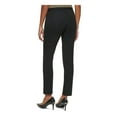 thumbnail image 2 of CALVIN KLEIN Womens Black Zippered Pocketed Pleated Slim Fit Straight Leg Evening High Waist Pants 14, 2 of 3