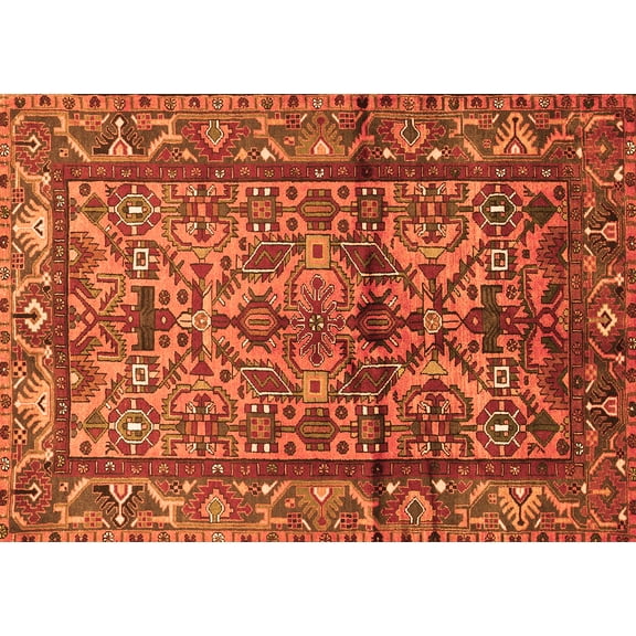 Ahgly Company Indoor Rectangle Persian Orange Traditional Area Rugs, 5' x 7'