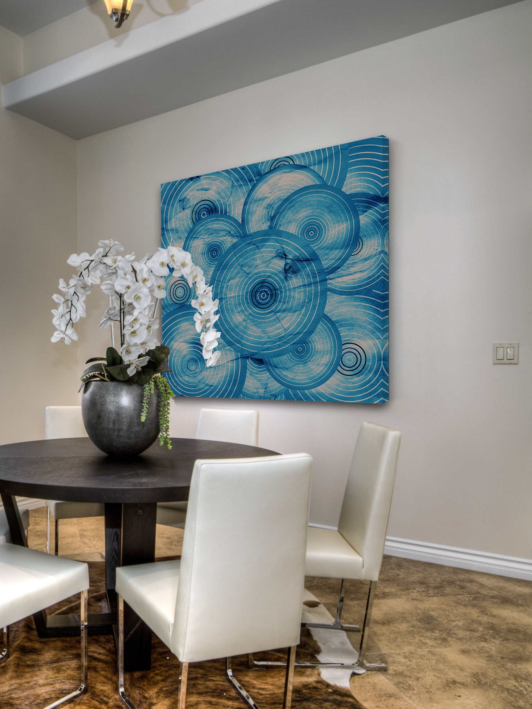 "Spiroblue" Painting Print on Wrapped Canvas