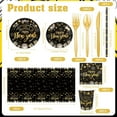 thumbnail image 2 of 162PCS New Years Eve Party Supplies Tableware Set for 20 Guests, Black Gold Happy New Years Banner Tablecloth Plates Cups Napkins for 2026 NYE Eve Party Decorations, 2 of 7