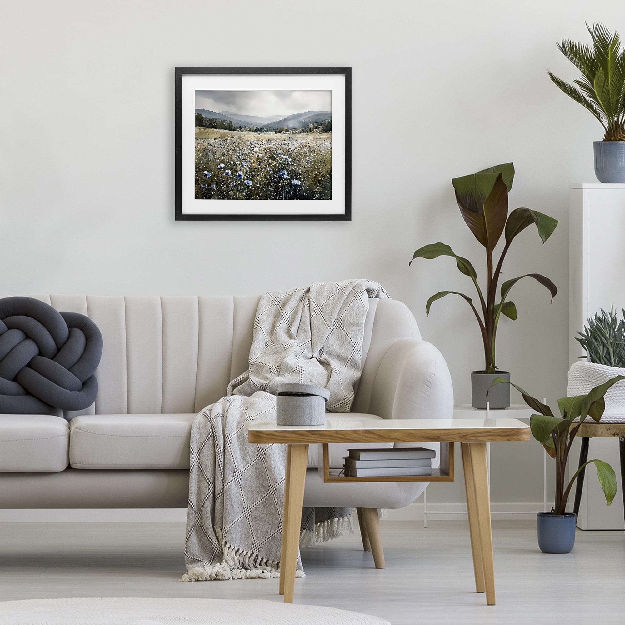 Stupell Industries Sapphire Speckled Fields Black Framed Print Under Glass, design by Franklyn Gregory