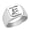 Silver, variant on Initial Royal Letter E Monogram Stainless Steel Signet Ring