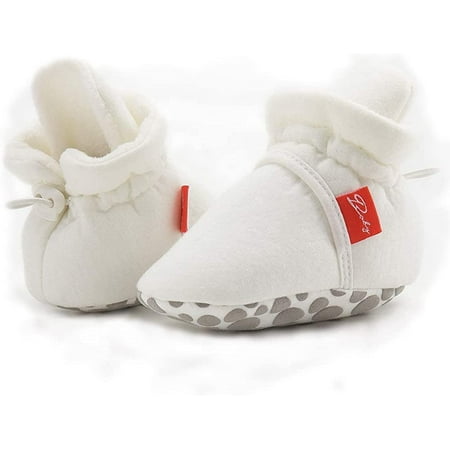 

QWZNDZGR Newborn Infant Baby Girls Boys Warm Fleece Winter Booties First Walkers Slippers Shoes