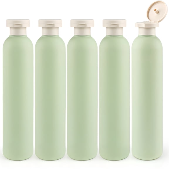 ACDANC 5 Pack 8.8 oz Squeeze Bottles with Flip Cap Refillable Travel Toiletry Containers for Lotion