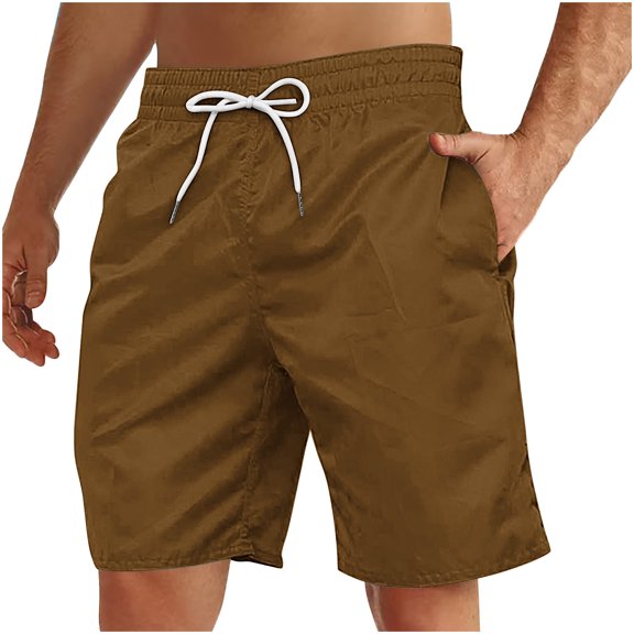 HappyYEE Men’s Beach Shorts Plus Size Loose Summer Vacation Bottoms Comfy Breathable Outdoor Sport Shorts with Pockets M