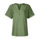 thumbnail image 5 of Top Henley,Camiseta de cuello en V para mujer, informal, de manga corta, de poliéster suave, ideal para el hogar y el uso diario, sopatenor, 5 of 9