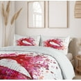 thumbnail image 6 of Ambesonne Modern Duvet Cover Sets, Smiling Woman Lips Effects, 2-King, Fuchsia and Red, 6 of 7