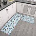 thumbnail image 2 of Light Blue Christmas House and Tree Pattern Kitchen Rugs Sets Of 2,Anti Fatigue Kitchen Mat Rugs Non Slip Washable,Decorative Kitchen Floor Mats for Kitchen,Sink,Laundry,17"x30"+17"x47", 2 of 7