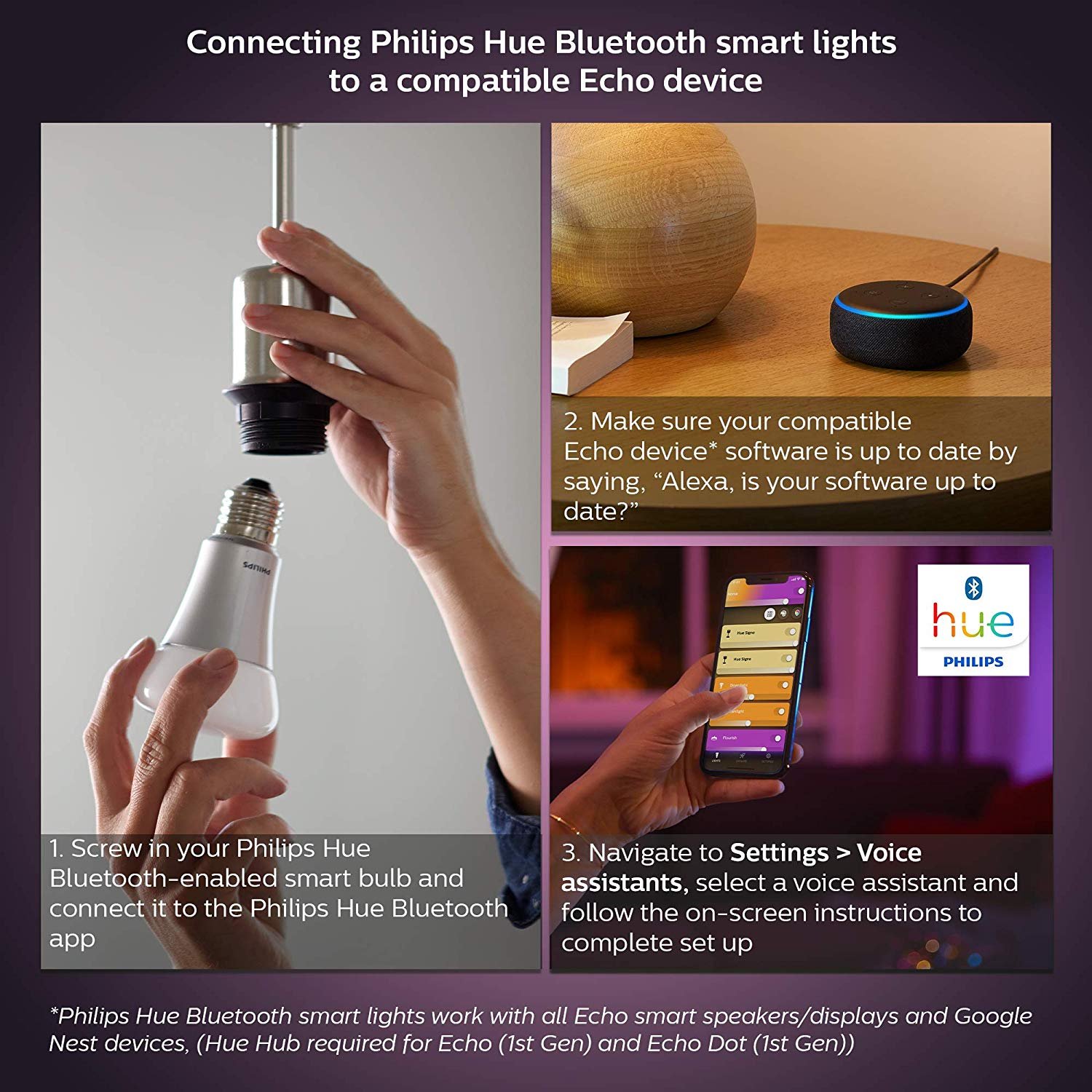 Philips Hue White and Color Ambiance A19 Smart Bulb, 2-Pack photo 4