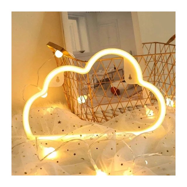 CAROOTU Cute Cartoon Cloud LED Neon Sign Decorative Lamp Creative Table Light Home Decor Small Night Light