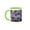 Green/White, variant on 3drose, Close up of Persian Lilac Blossom, 11oz Magic Transforming Mug