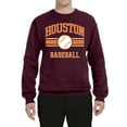 thumbnail image 2 of Wild Bobby City of Houston Baseball Fantasy Fan Sports Unisex Crewneck Sweatshirt, Maroon, Large, 2 of 6
