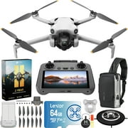 DJI Mini 4 Pro Folding Drone with RC 2 Remote (With Screen) 4K HDR Video, Under 249g, 34 Mins Flight Time, Omnidirectional Vision Sensing + 2 Year CPS Extended Warranty & Voyager Accessories Bundle