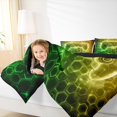 thumbnail image 4 of Manfei Boys Gaming Gamer Full Size Comforter Sets 3-Piece, Gradient Game Console Bedding Comforter Set, Black Green Gold Honeycomb Bedding Sets, Super Cozy Room Decor, 4 of 8