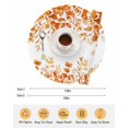 thumbnail image 6 of 15 Inch Round Placemats Set of 4, Orange Eucalyptus Leaves Non Slip Heat Insulation PP Table Mats, Spring Summer Botanical Washable Place Mats for Kitchen Dining Party Table Decor, 6 of 7