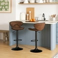 thumbnail image 4 of Costway Ensemble de 2 Tabourets de Bar Réglables Pivotants Chaises de Bar Cuisine Rétro Marron, 4 of 10