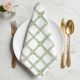 thumbnail image 2 of Sage Green Buffalo Plaid Cloth Napkins, Farmhouse Check Stripes Geometric Washable and Reusable Dinner Napkins Set of 4, Table Napkin for Kitchen Party Birthday Wedding Hotel Housewarming 20"x20", 2 of 9