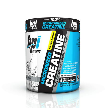 Micronized Creatine - Increase Strength - Reduce Fatigue - Lean Muscle Building - 100% Pure Creatine - Better Absorption - Supports Muscle Growth - Unflavored - 60 Servings - 10.58 oz. BPI Sports -