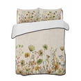 thumbnail image 2 of Sage Green Yellow Spring Floral Full Size Down Alternative Comforter,Lightweight Comforter Quilt Bedding Set with Pillow Shams Watercolor Botanical Summer Flowers Bed Comforter Duvet Insert 78"x90", 2 of 7
