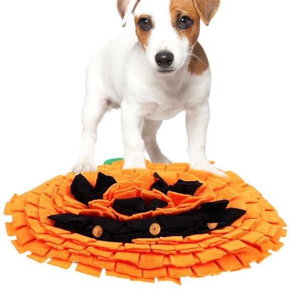 ULTNICE Pet Snuffle Mat Dog Snuffle Mat Polar Fleece Orange 1Pack