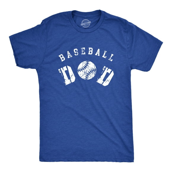 Mens Baseball Dad T Shirt Funny Cool Fathers Day Gift Base Ball Tee for Guys (Heather Royal) - 4XL