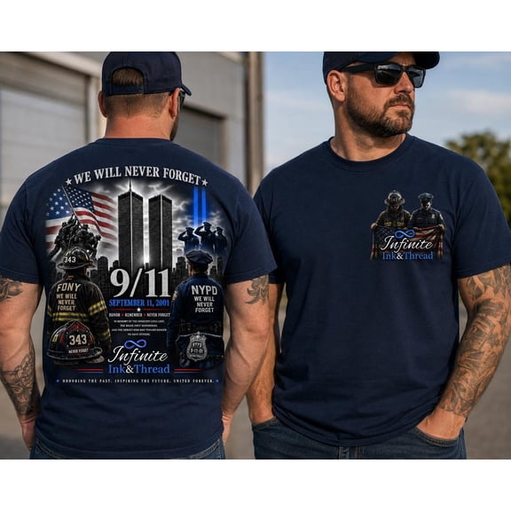 9/11 Never Forget Tribute T-Shirt SHIRTKING