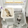 thumbnail image 3 of 72.8" Cat Tree, Large Cat Tower for Indoor Cats, Cats House Furniture with 2 Platforms, 3 Condos, 6 Scratching Posts, 2 Baskets, Pompoms,  Light Grey, 3 of 7