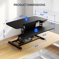 thumbnail image 2 of FitStand  35 " Electric Standing Desk Converter, Motorized Stand up Desk Riser, Monitor and Laptop Workstation with Wide Keyboard Tray, Black, 2 of 7