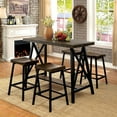 thumbnail image 3 of Furniture of America Deonne Industrial Pub Table, Weathered Medium Oak, 3 of 7