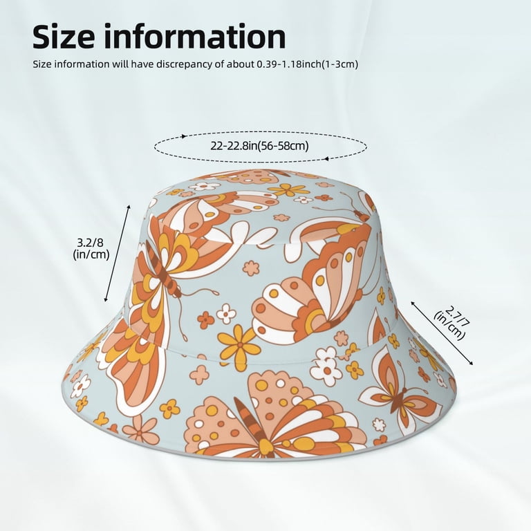 Cauagu Retro Floral Butterfly for Unisex Bucket Hat,Outdoor  display picture 2