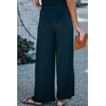 thumbnail image 2 of POGLIP Women's Side Slit Wide Leg Mid Waist Pants, Black, 2 of 6