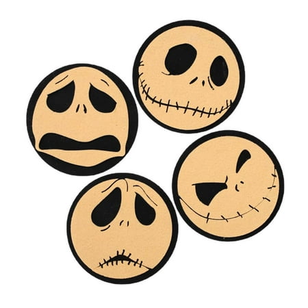 

Rainbow Halloween Beverage Coasters Creepy Skeleton Insulated for Halloween Dining and Bar Decor