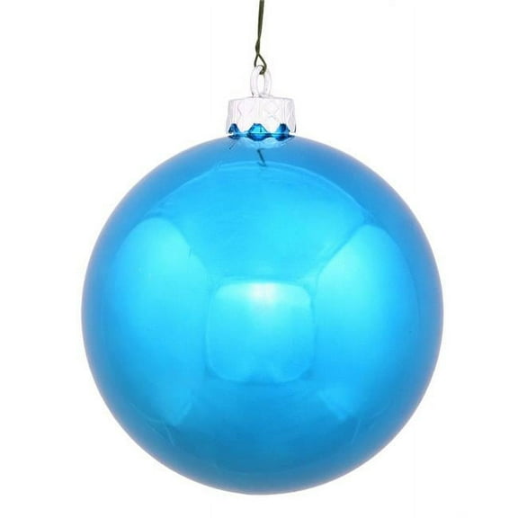 Turquoise Shiny UV Drilled Ball Ornament, 4 in. - 6 per Bag