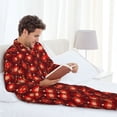 thumbnail image 6 of Lsque Christmas Red Balls Pattern Long Sleeve Pajama Set for Men - Soft 2-Piece Sleepwear and Loungewear Set with Pockets, Comfy Nightwear-X-Large, 6 of 7