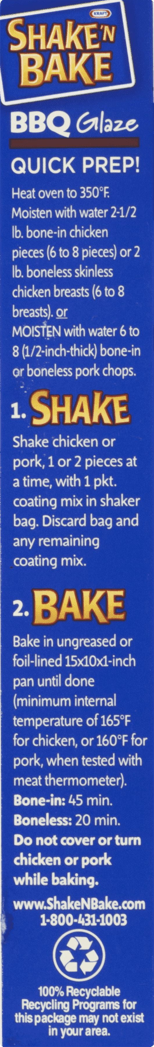 Kraft Shake 'n Bake: Seasoned Coating Mix Barbecue Glaze 2 Pk w/Shaker Bag, 7 Oz