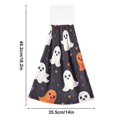 thumbnail image 6 of Yayeee Kitchen Hanging Hand Towels Set of 2 with Loop Bathroom Absorbent Tie Towel, White Halloween Ghosts, 6 of 7